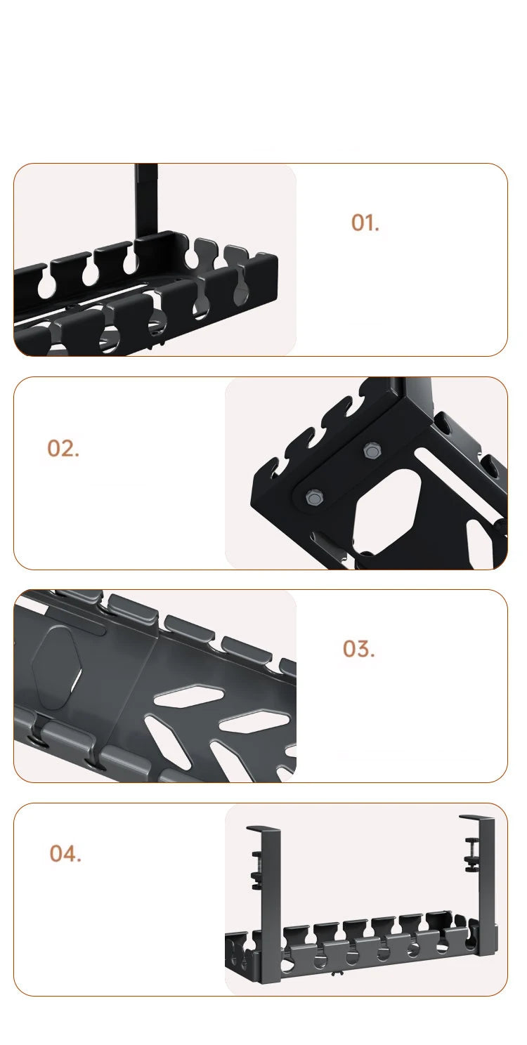 Desk Cable Management Tray Wire Management Cable Tray for Wire Organizer Charging Data Cord PC Computer Cord Rack in Office Home