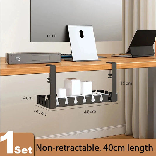 Desk Cable Management Tray Wire Management Cable Tray for Wire Organizer Charging Data Cord PC Computer Cord Rack in Office Home