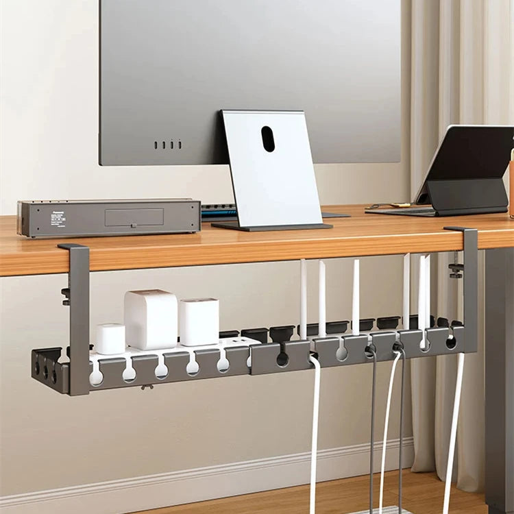 Desk Cable Management Tray Wire Management Cable Tray for Wire Organizer Charging Data Cord PC Computer Cord Rack in Office Home