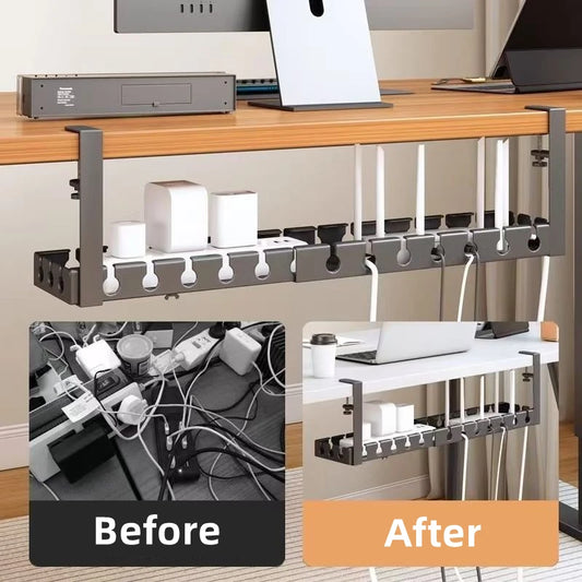 Desk Cable Management Tray Wire Management Cable Tray for Wire Organizer Charging Data Cord PC Computer Cord Rack in Office Home