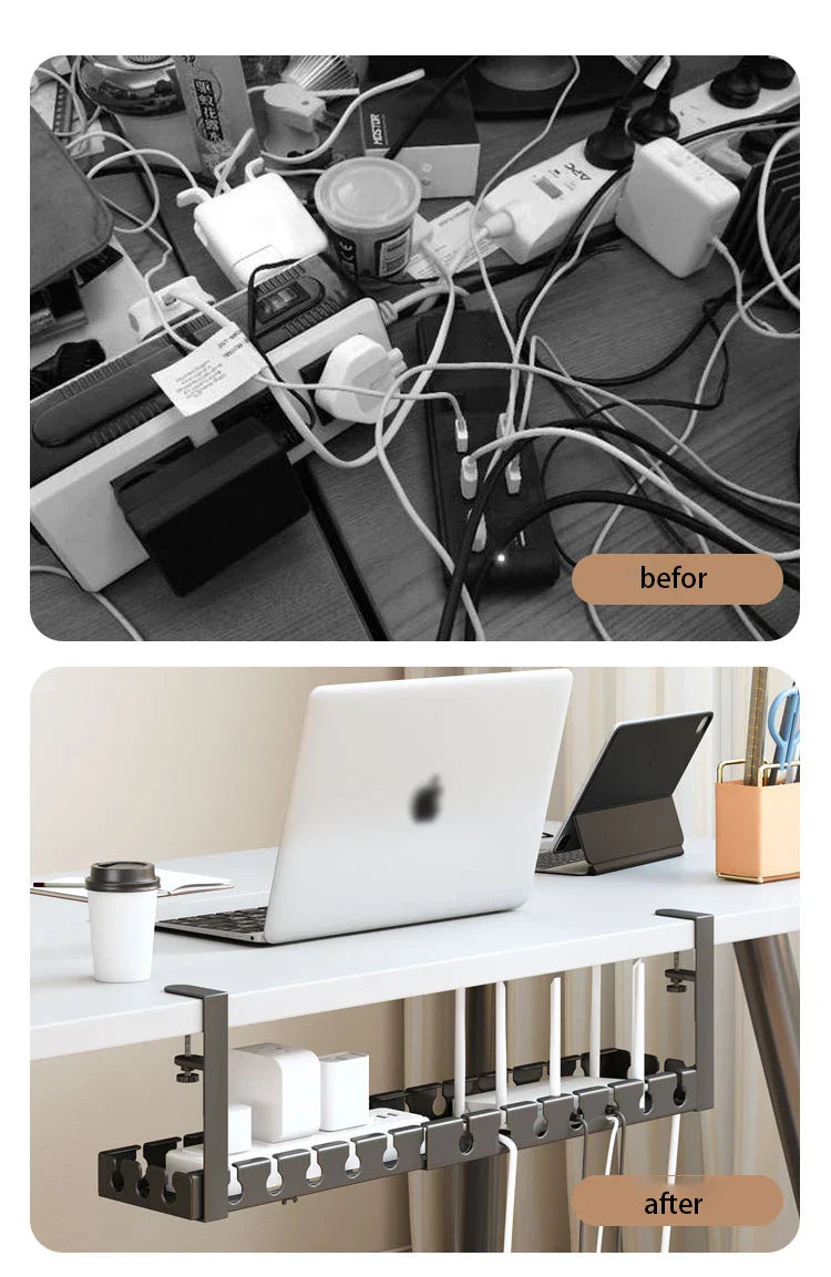 Desk Cable Management Tray Wire Management Cable Tray for Wire Organizer Charging Data Cord PC Computer Cord Rack in Office Home