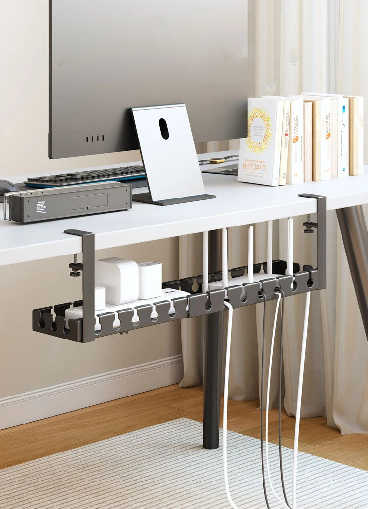 Desk Cable Management Tray Wire Management Cable Tray for Wire Organizer Charging Data Cord PC Computer Cord Rack in Office Home