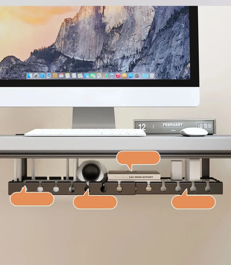 Desk Cable Management Tray Wire Management Cable Tray for Wire Organizer Charging Data Cord PC Computer Cord Rack in Office Home